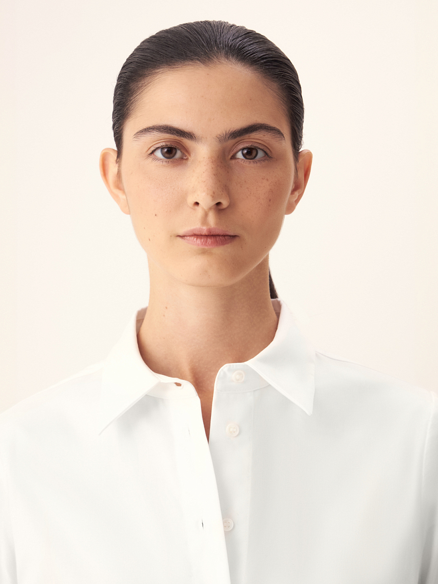 Хлопковая рубашка прямого кроя