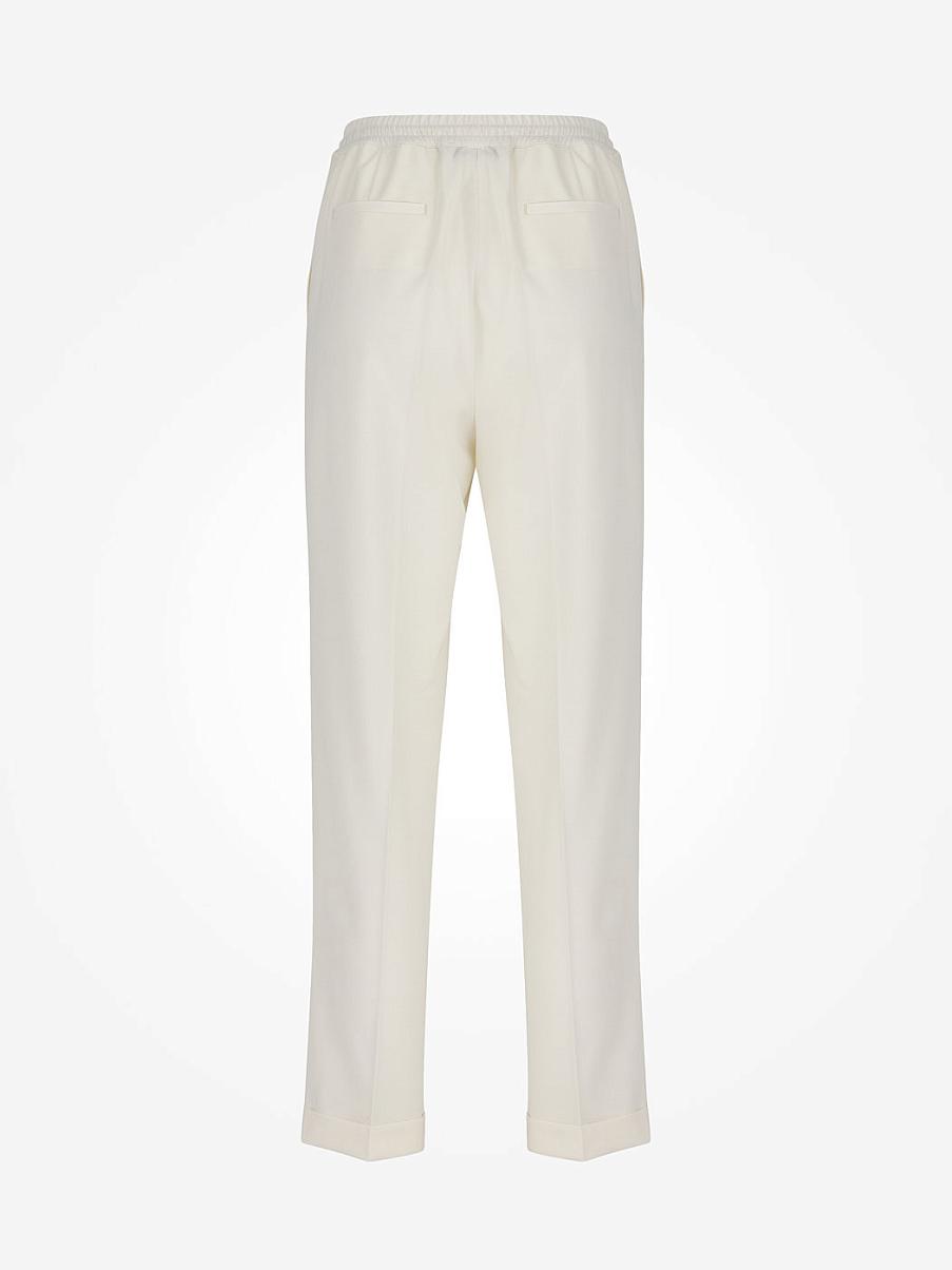 Прямые брюки на резинке со стрелками