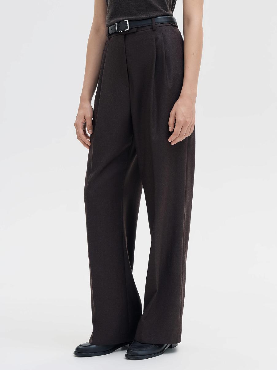 Брюки с защипами из шерсти