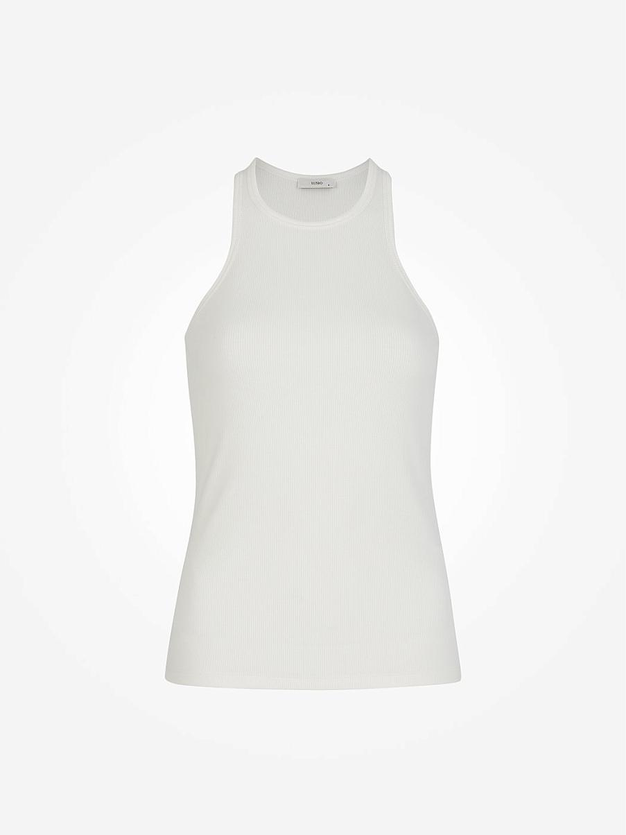 Хлопковый топ в рубчик