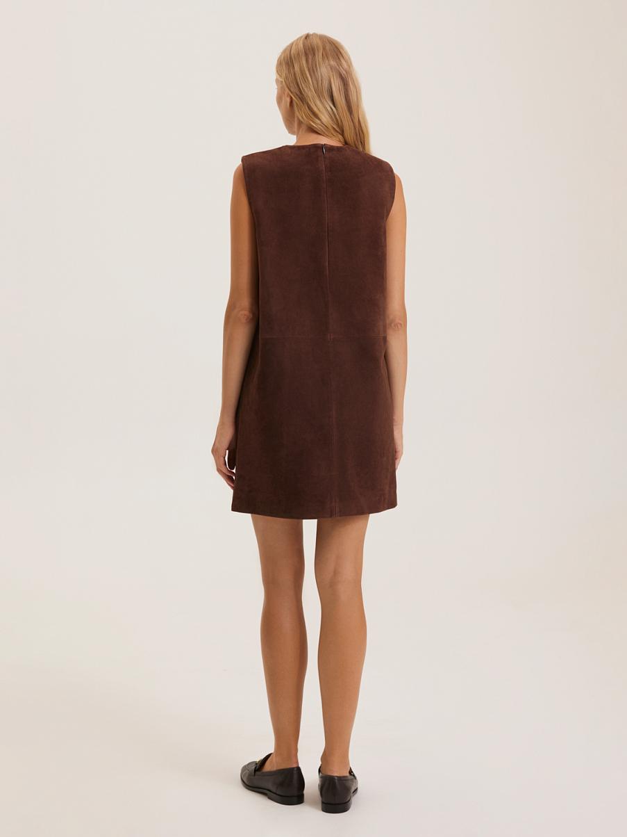 Платье мини из натуральной замши