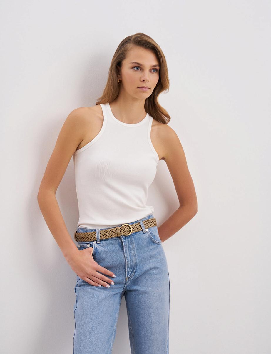 Хлопковый топ в рубчик