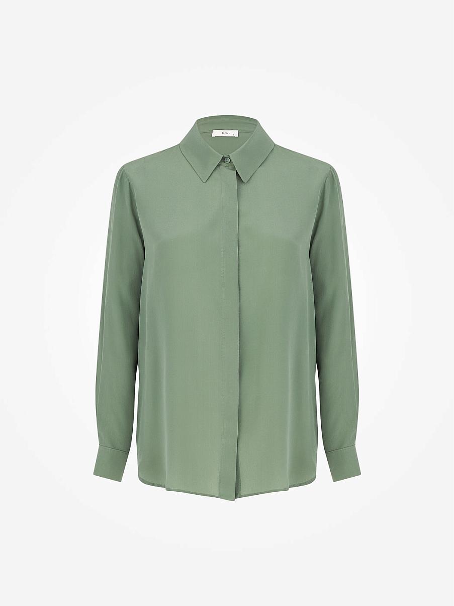 Шелковая рубашка свободного кроя