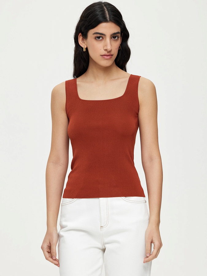 LSSM-070003 Трикотажная блуза (терракотовый, L)