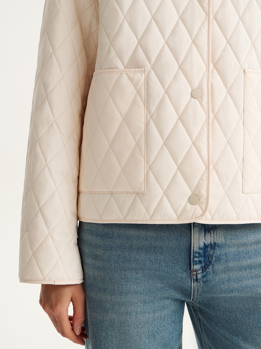 Куртка стеганая с воротником из шерсти