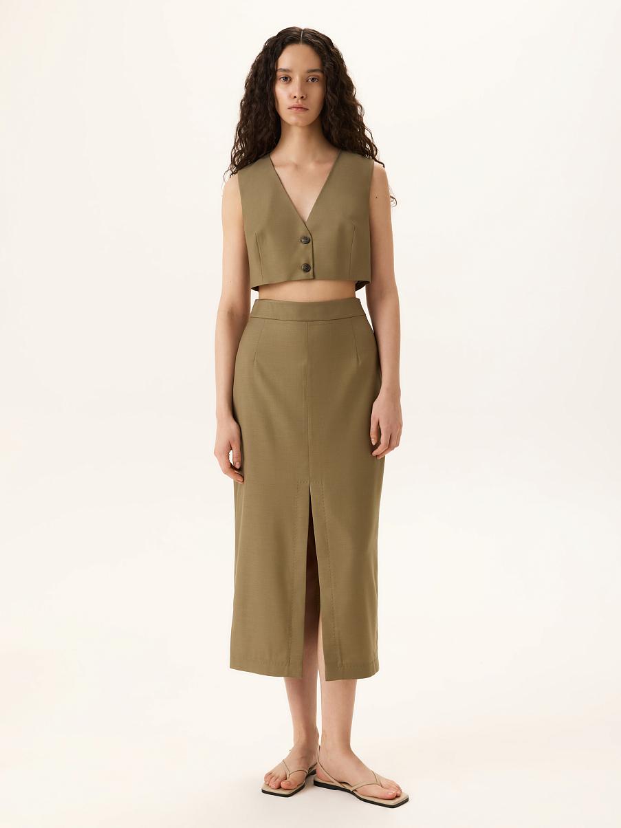 Юбка миди с разрезом