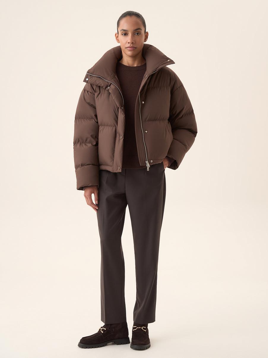 Куртка укороченная с наполнителем из пуха и пера белой утки