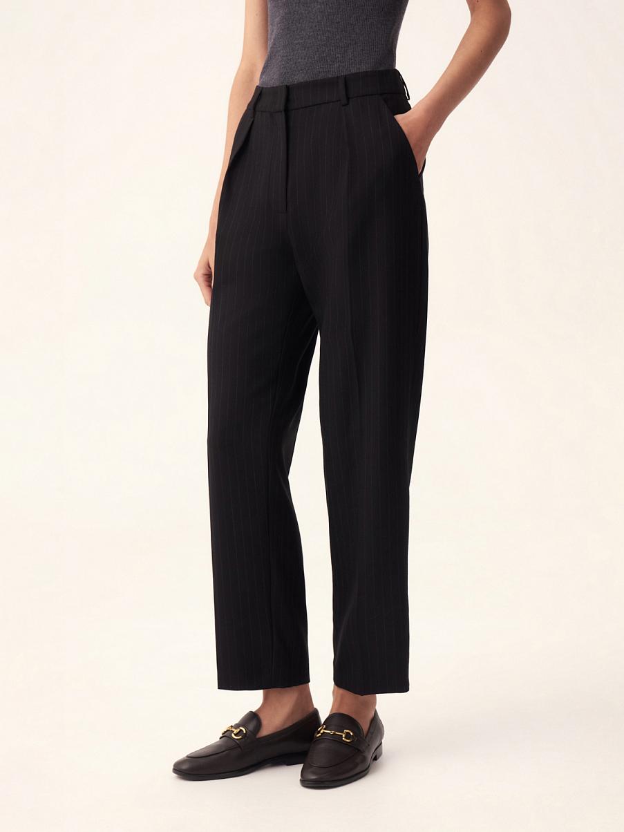 Брюки из шерсти в полоску