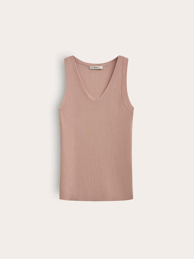 LSSM-070054 Трикотажная блуза (пудра, L)