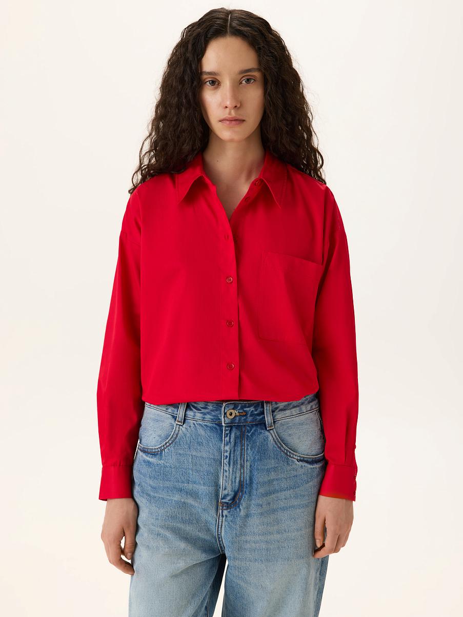 Хлопковая рубашка оверсайз