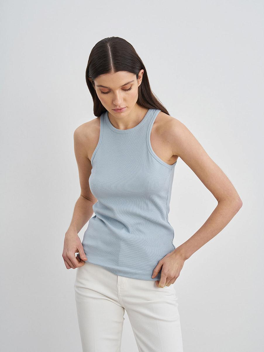 Хлопковый топ в рубчик