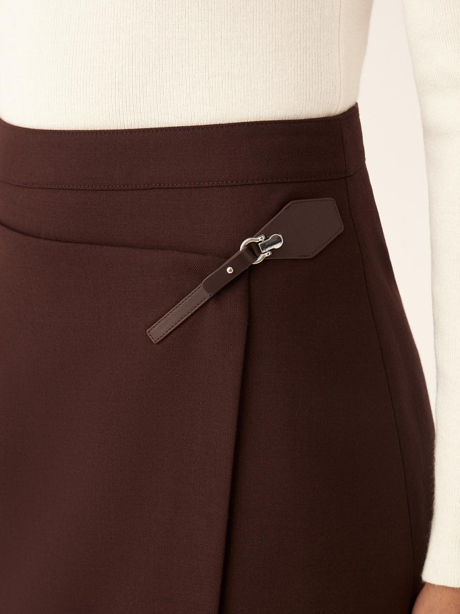 Юбка миди из шерсти на запах