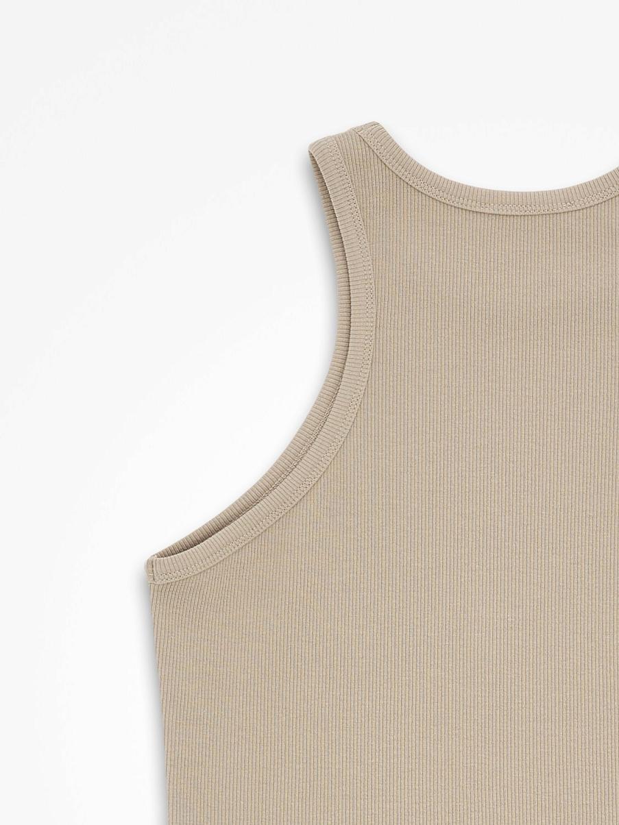 Хлопковый топ в рубчик