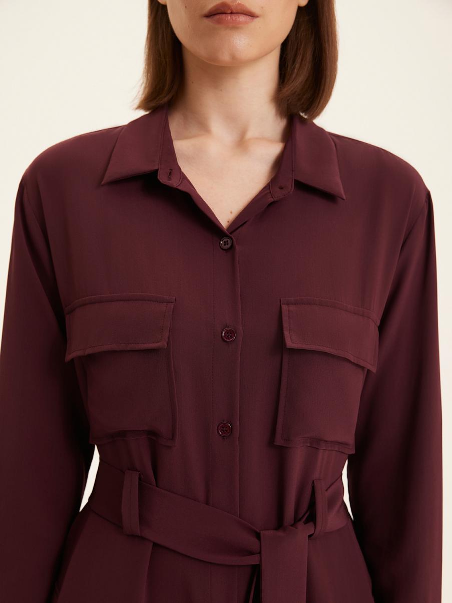 Шелковое платье рубашечного кроя