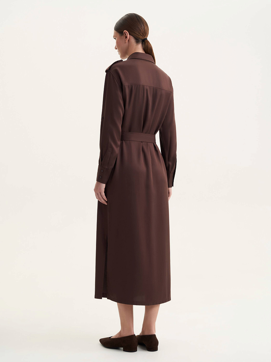 Платье миди с поясом