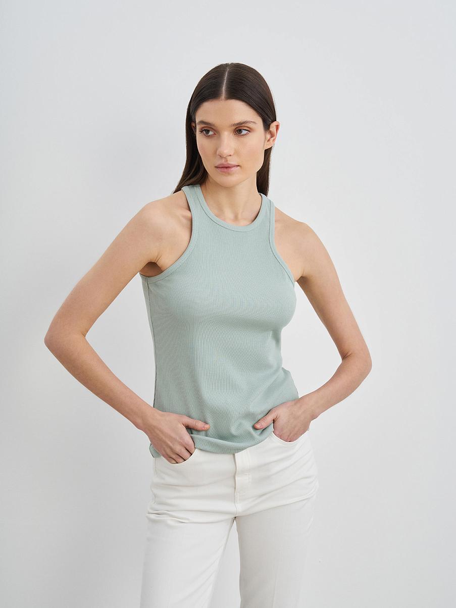 Хлопковый топ в рубчик