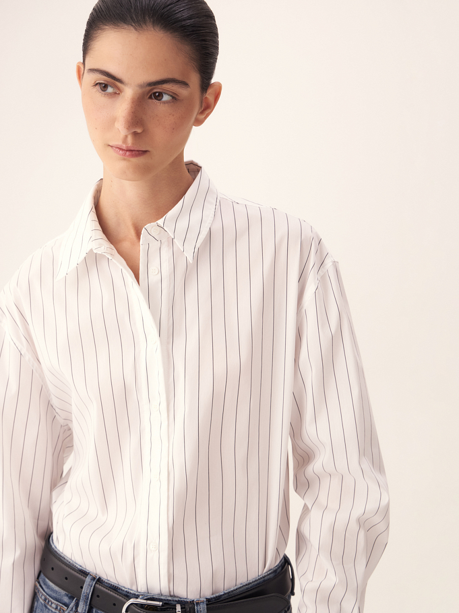 Хлопковая рубашка в полоску