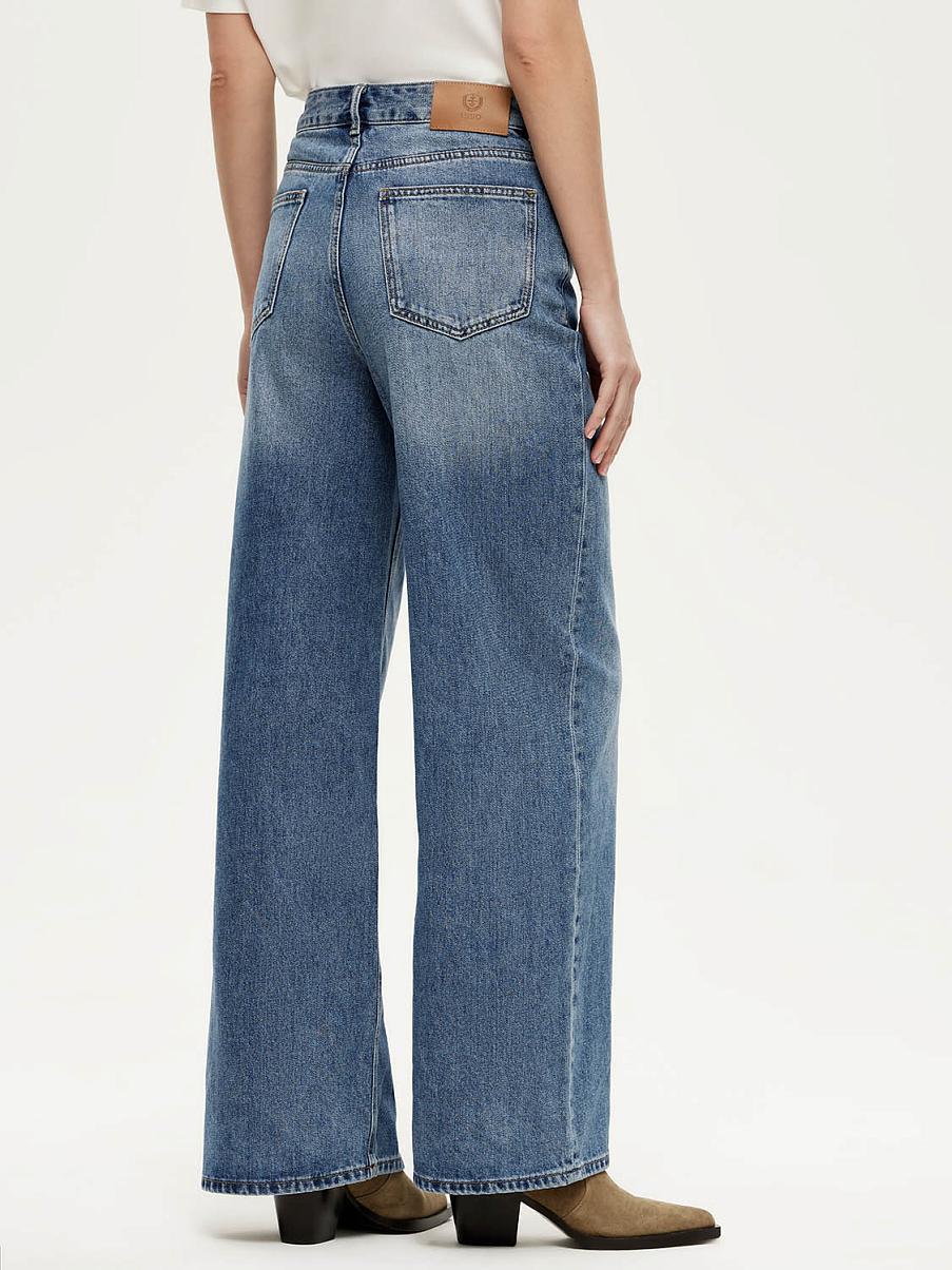 Хлопковые широкие джинсы