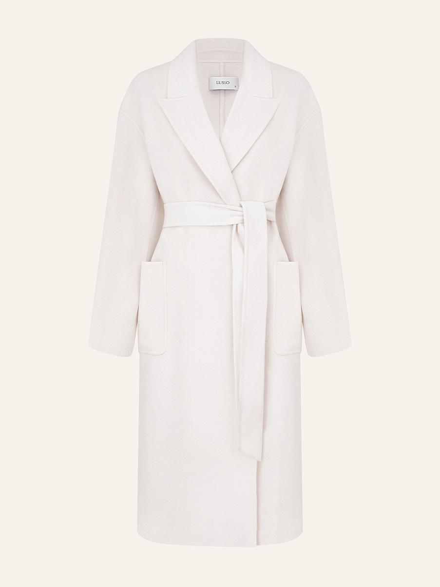 Пальто из мериноса и кашемира с поясом