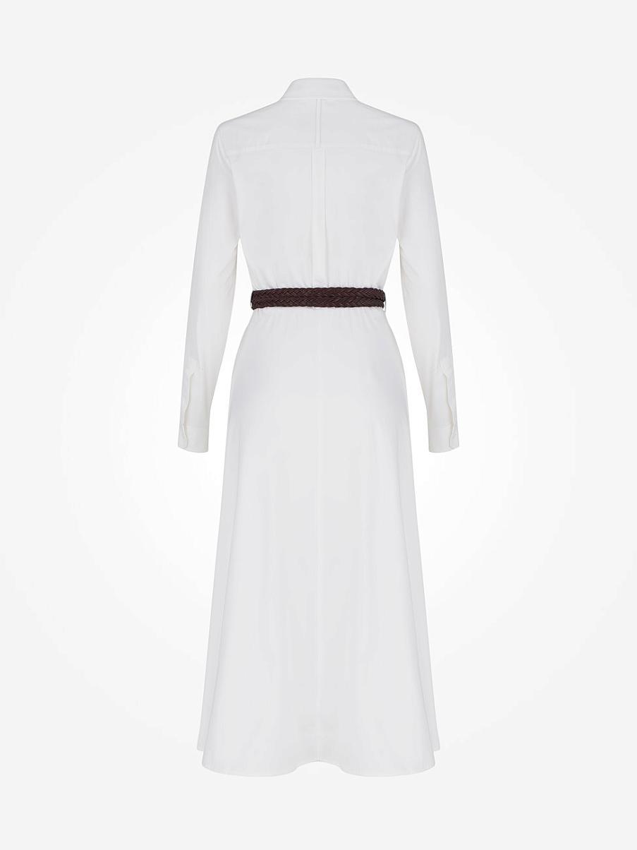 Платье из хлопка рубашечного кроя с поясом