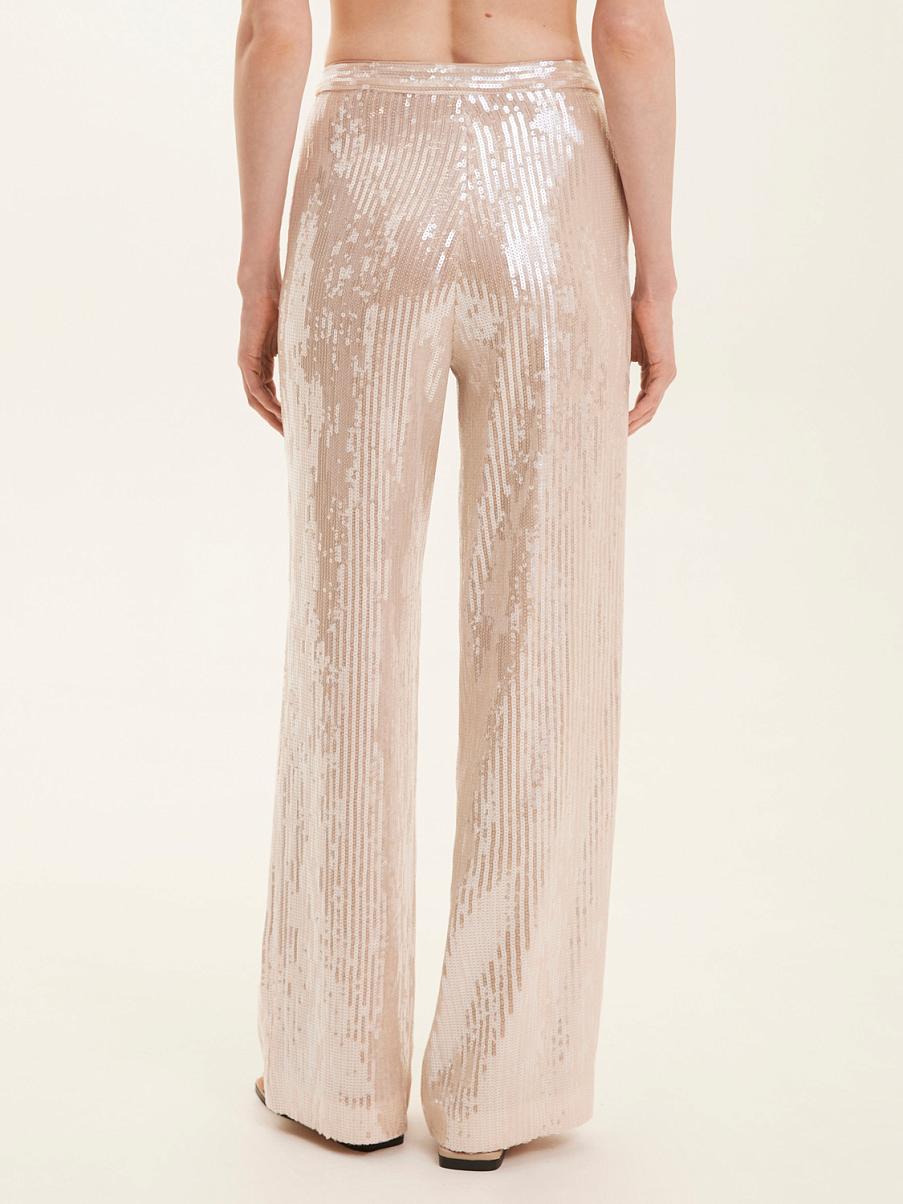 Прямые брюки расшитые пайетками