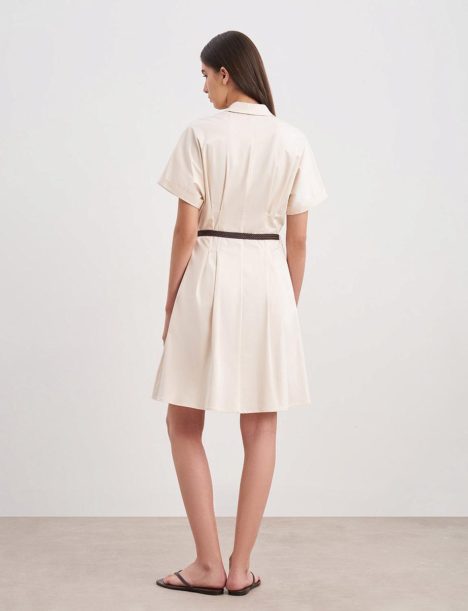 Платье-рубашка с коротким рукавом из хлопка