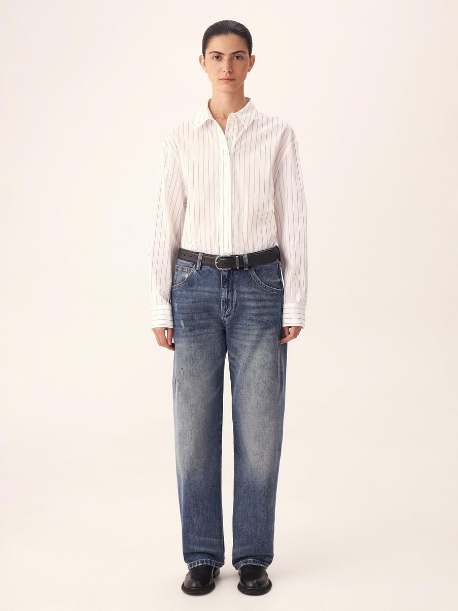 Хлопковая рубашка в полоску