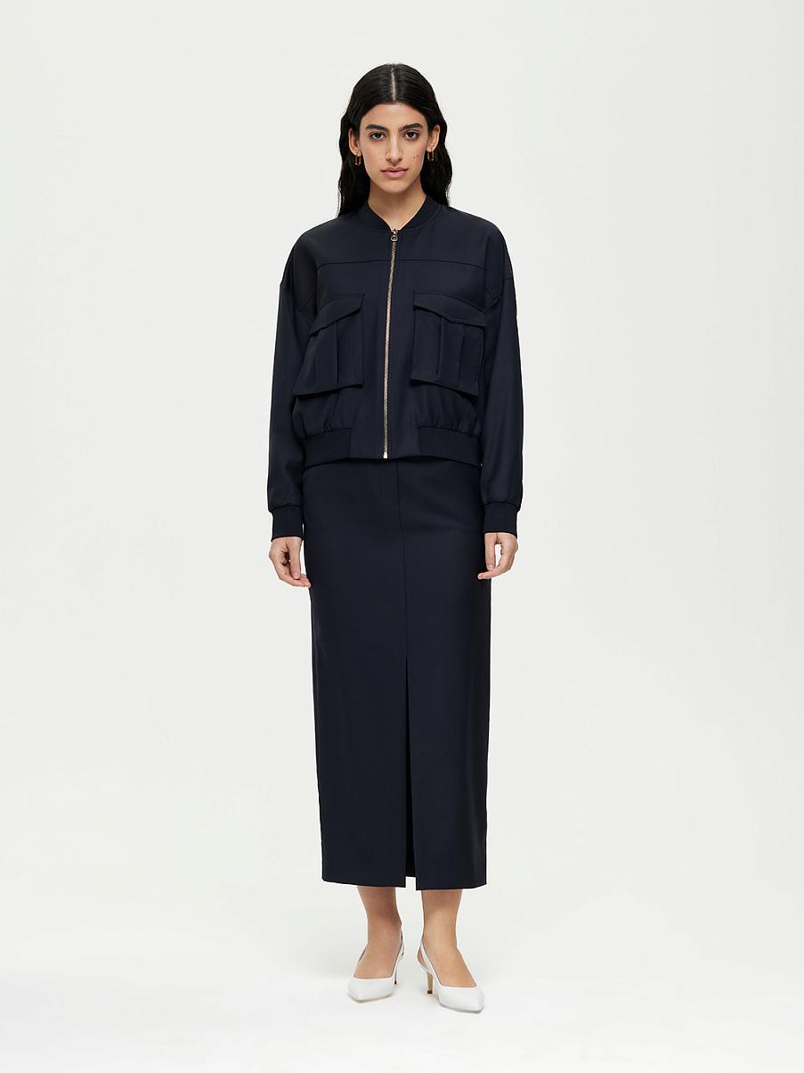 Юбка миди с разрезом