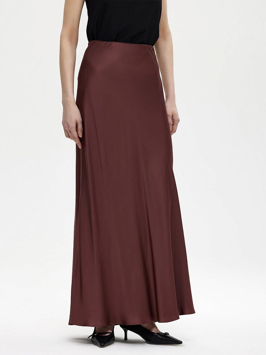 Атласная юбка макси