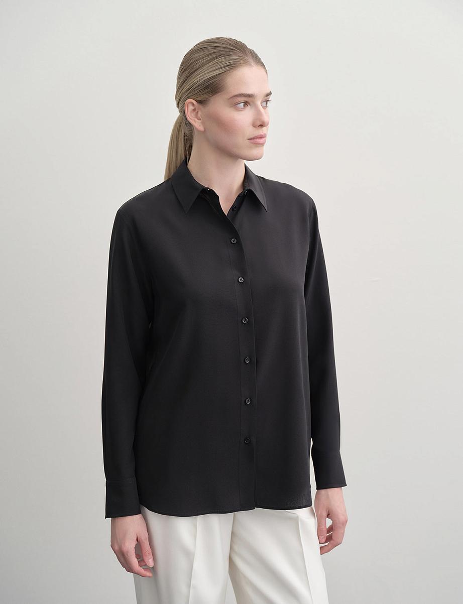 Шелковая рубашка прямого кроя