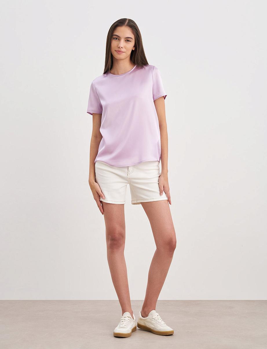 Шелковая блуза с коротким рукавом 