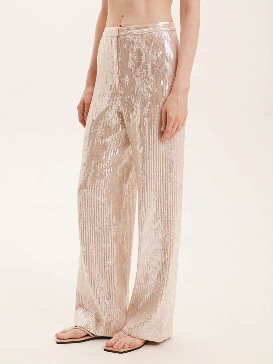 Прямые брюки расшитые пайетками