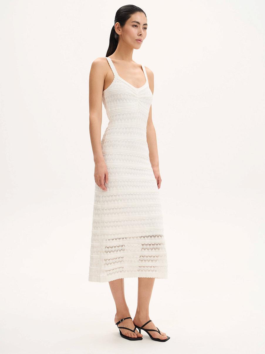 Платье миди с кружевом