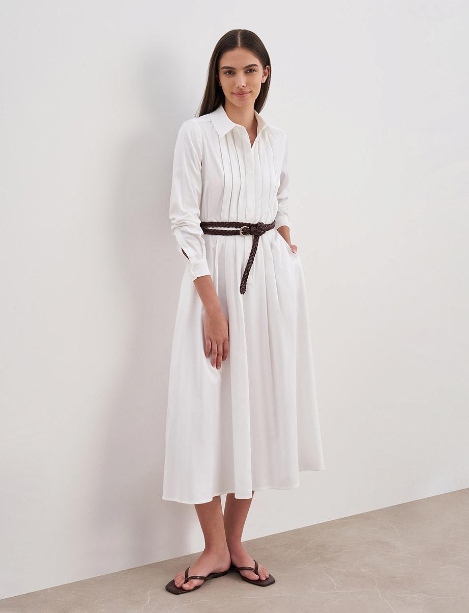 Платье из хлопка рубашечного кроя с поясом