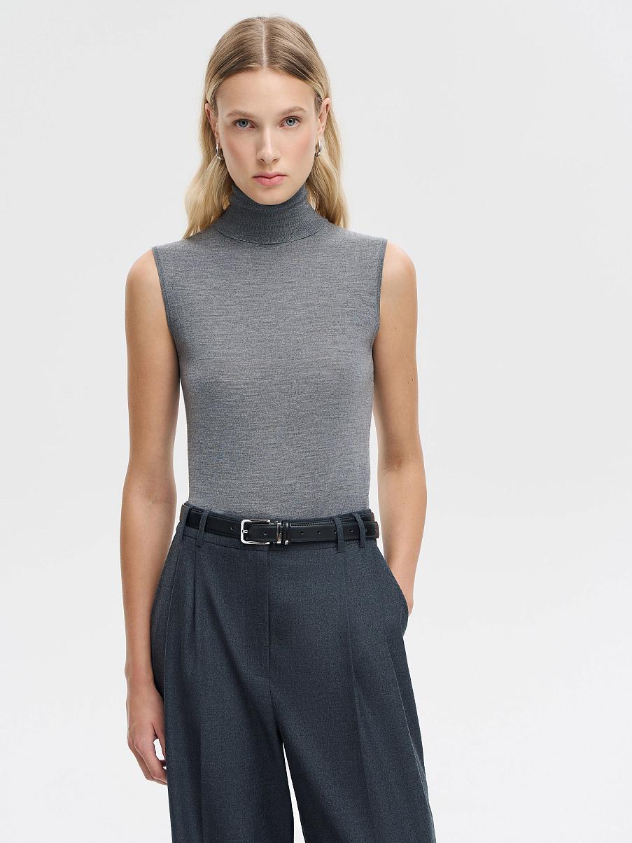 Водолазка без рукавов из мериноса