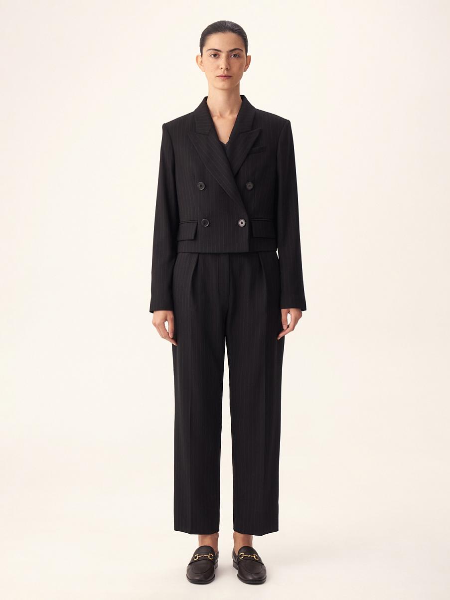 Брюки из шерсти в полоску