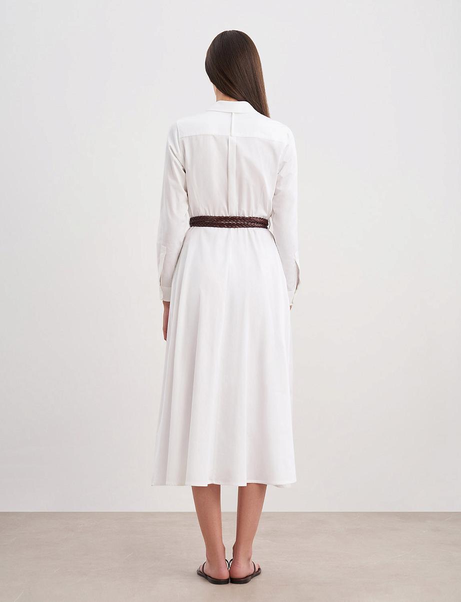 Платье из хлопка рубашечного кроя с поясом