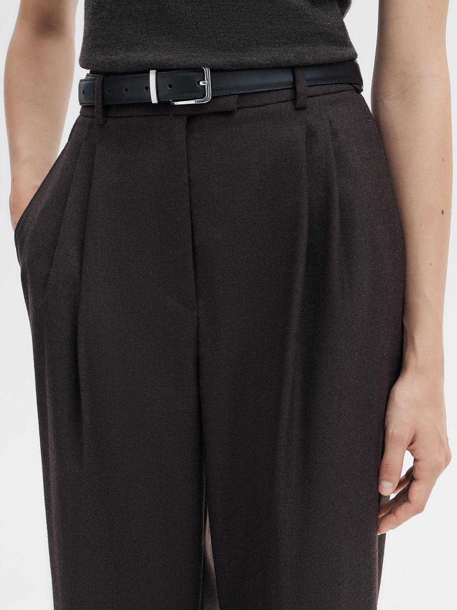 Брюки с защипами из шерсти