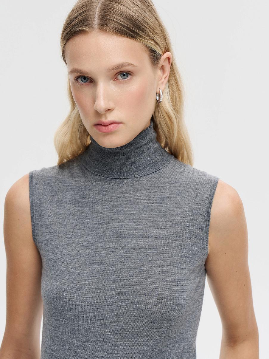 Водолазка без рукавов из мериноса