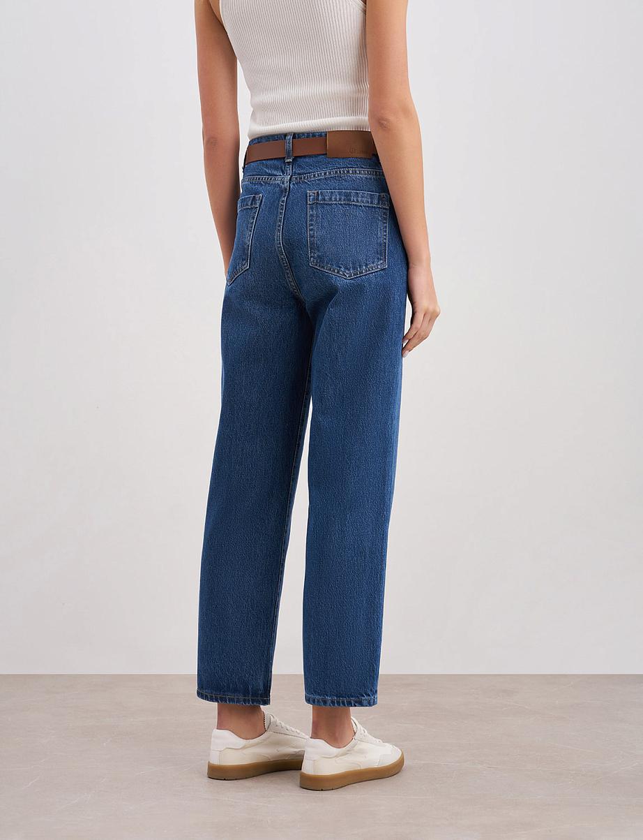 Прямые укороченные джинсы