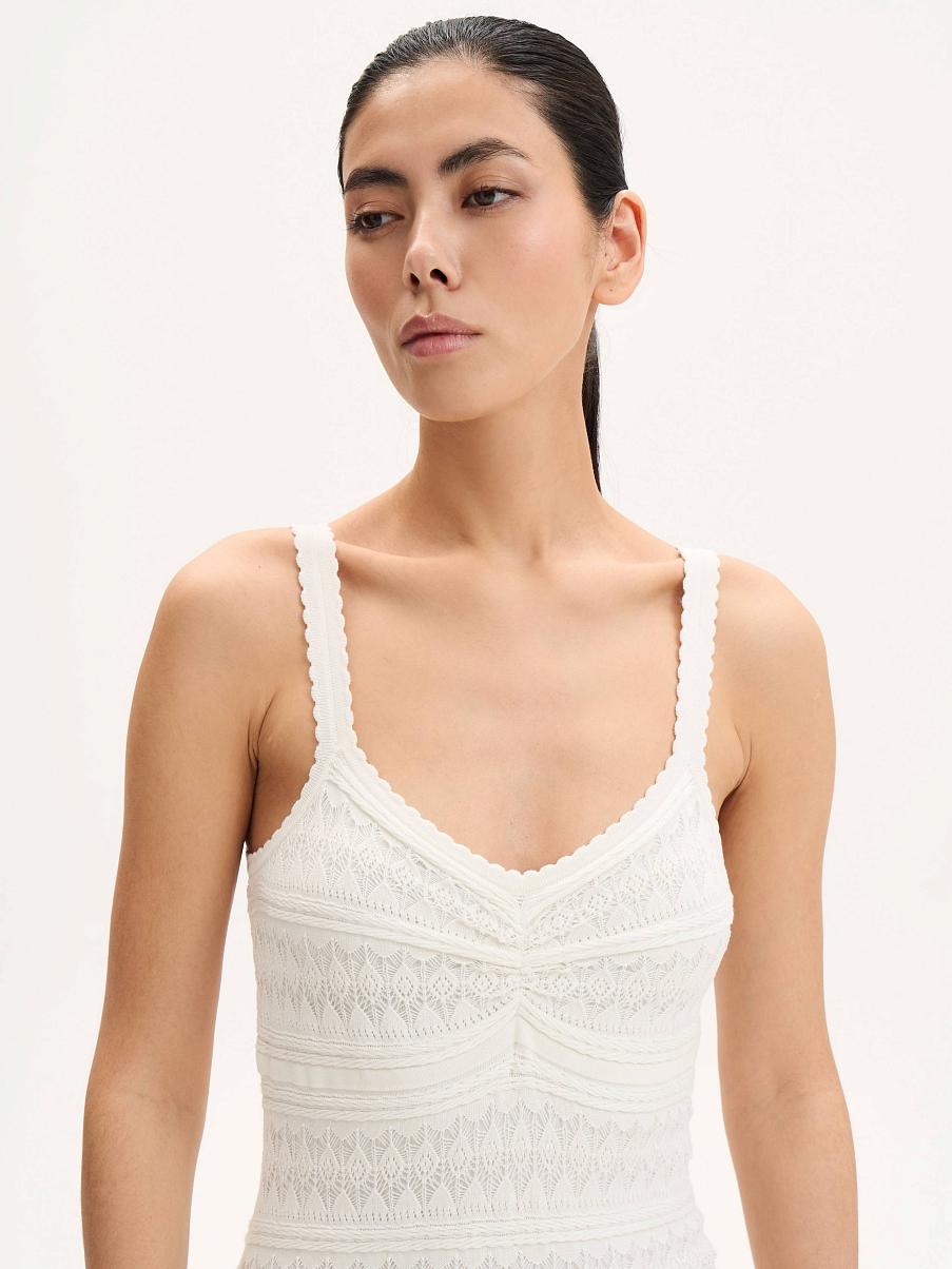 Платье миди с кружевом