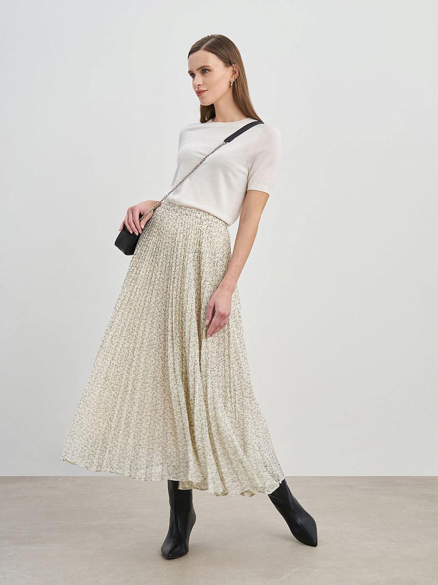 Плиссированная юбка с цветочным узором