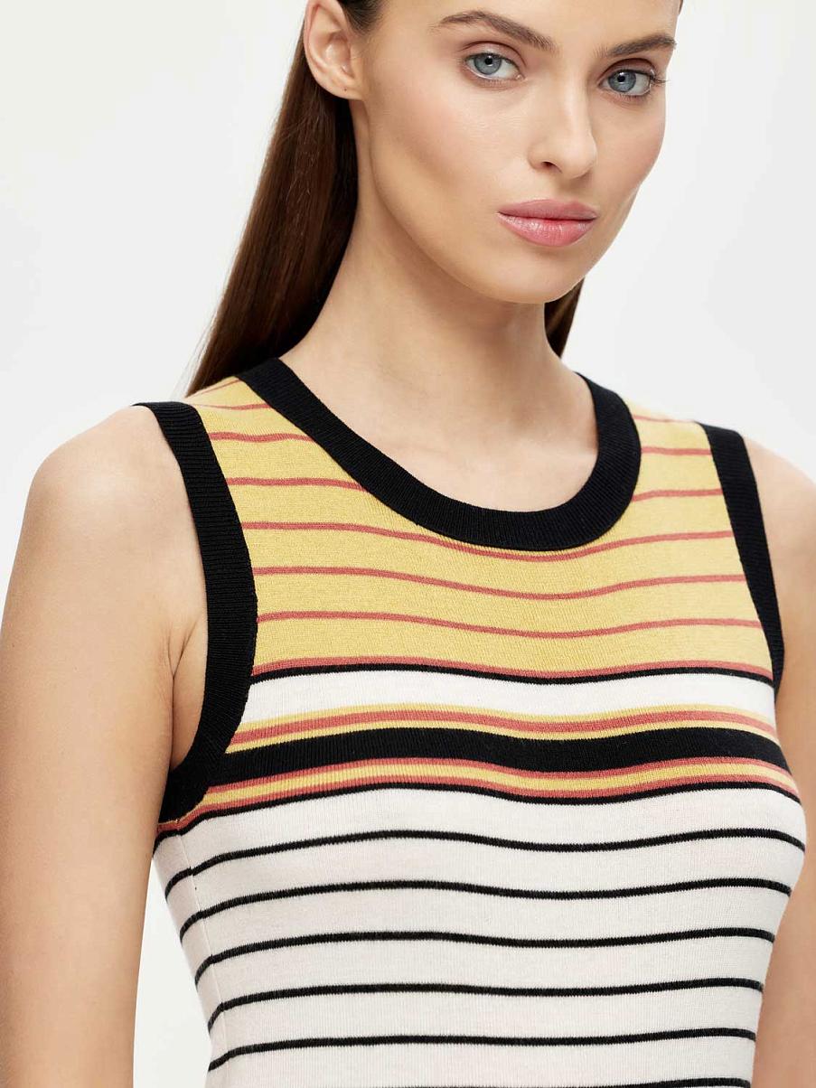 Топ в полоску с шелком