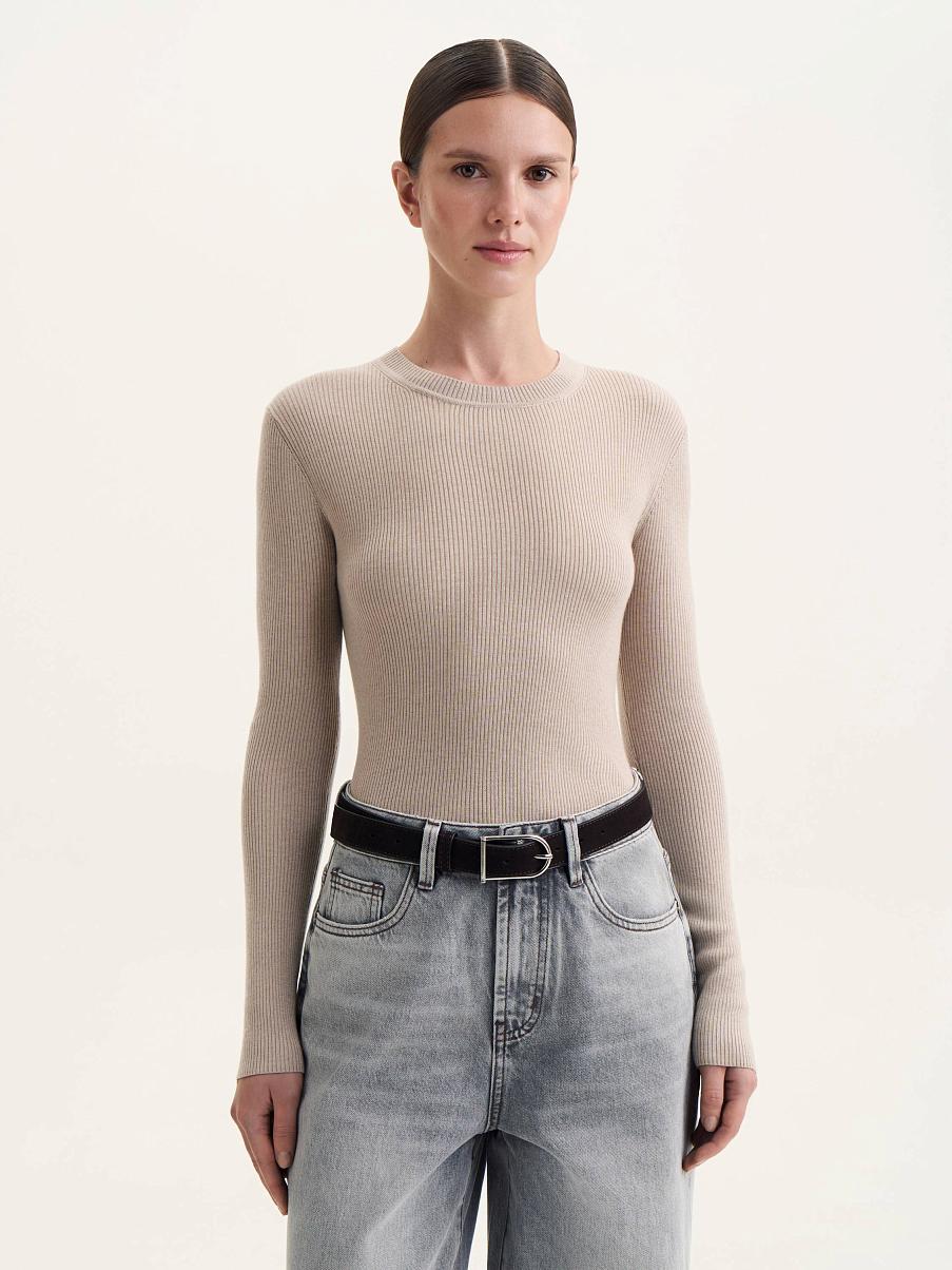 Облегающий джемпер в рубчик