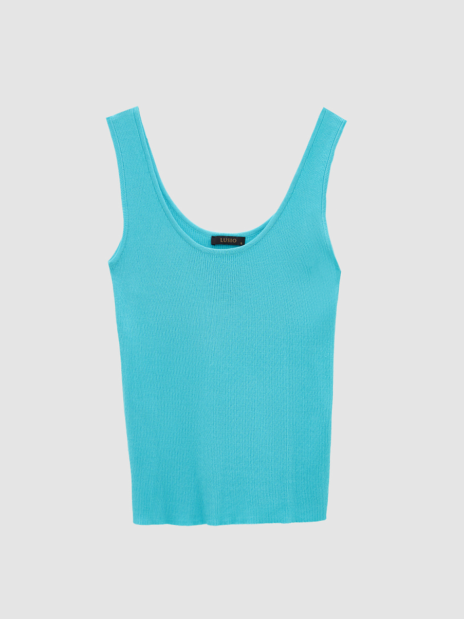 Облегающий трикотажный топ в рубчик