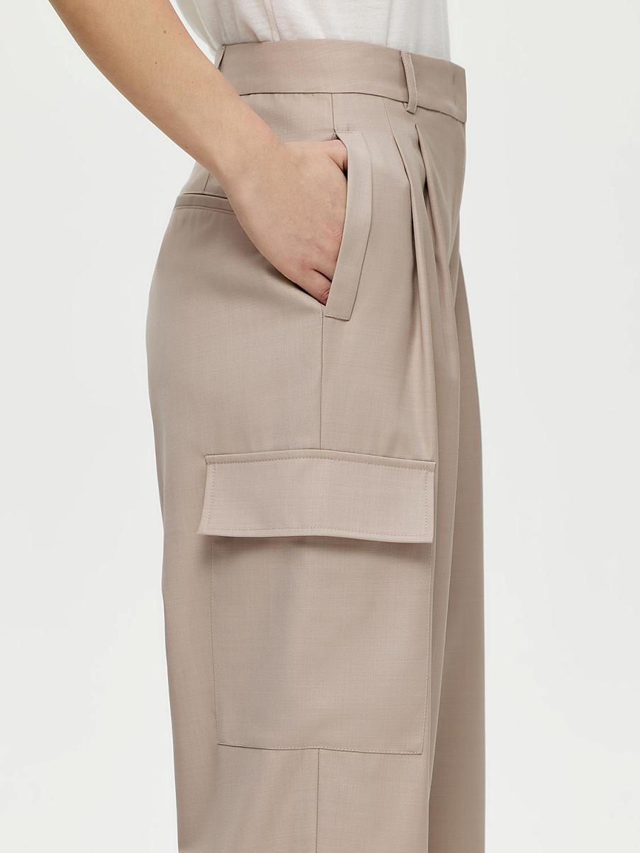 Широкие брюки карго с шерстью