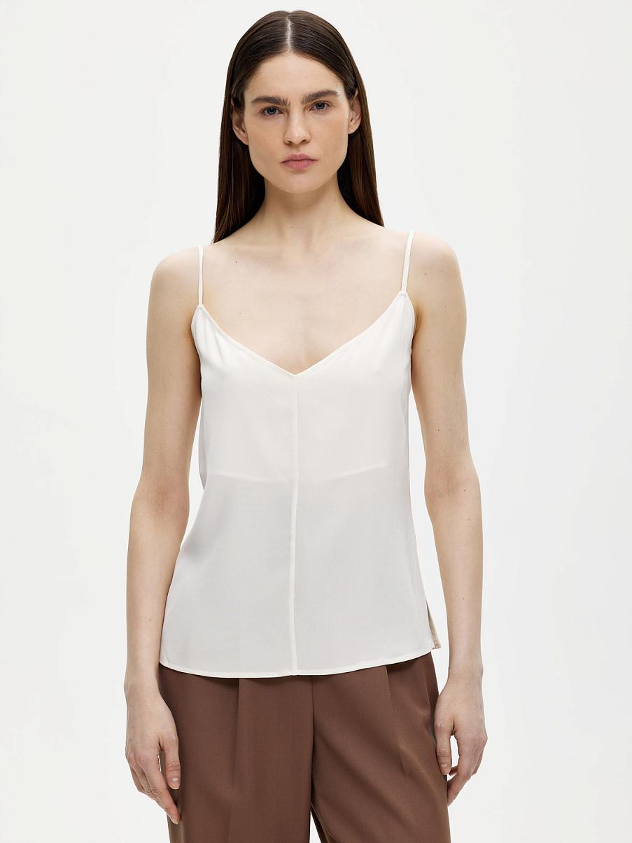 Шелковый топ на бретелях