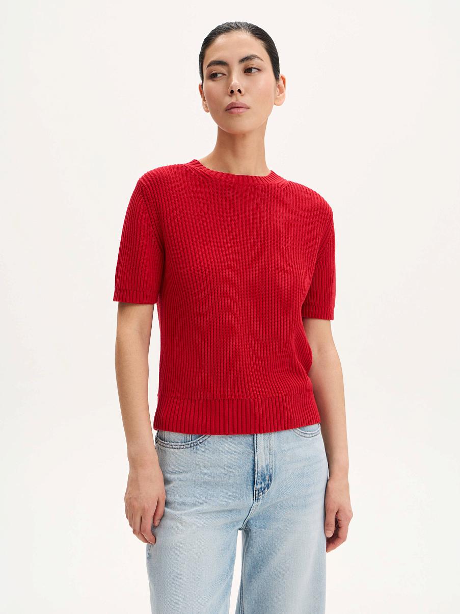 Топ трикотажный в рубчик