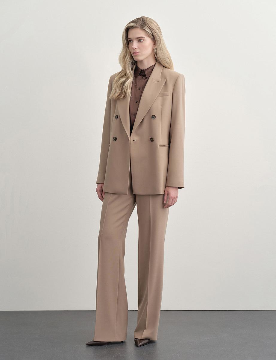 Прямые брюки с шерстью со стрелками