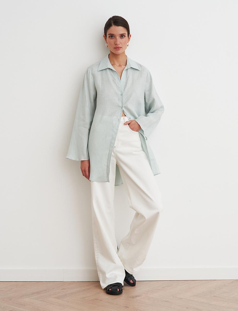 Удлиненная рубашка изо льна